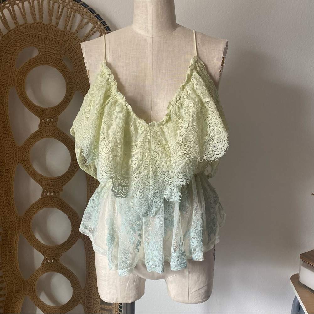 Free People Ombré Laced Tank Top